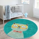 - RealHomes Dijital Baskılı Kaymaz Tabanlı Comfort Çocuk Odası Yuvarlak Halı - Realhomes  Renkli Kedi Çocuk & Genç Odası Makinede Yıkanabilir Kaymaz Tabanlı Yuvarlak Çocuk Halısı Realhomes