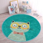 - RealHomes Dijital Baskılı Kaymaz Tabanlı Comfort Çocuk Odası Yuvarlak Halı - Realhomes  Renkli Kedi Çocuk & Genç Odası Makinede Yıkanabilir Kaymaz Tabanlı Yuvarlak Çocuk Halısı Realhomes