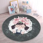 - RealHomes Dijital Baskılı Kaymaz Tabanlı Comfort Çocuk Odası Yuvarlak Halı - Realhomes  Fashion Girl Çocuk & Genç Odası Makinede Yıkanabilir Kaymaz Tabanlı Yuvarlak Çocuk Halısı Realhomes