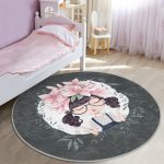 - RealHomes Dijital Baskılı Kaymaz Tabanlı Comfort Çocuk Odası Yuvarlak Halı - Realhomes  Fashion Girl Çocuk & Genç Odası Makinede Yıkanabilir Kaymaz Tabanlı Yuvarlak Çocuk Halısı Realhomes