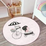 - RealHomes Dijital Baskılı Kaymaz Tabanlı Comfort Çocuk Odası Yuvarlak Halı - Realhomes  Fashion Girl Çocuk & Genç Odası Makinede Yıkanabilir Kaymaz Tabanlı Yuvarlak Çocuk Halısı Realhomes