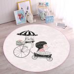 - RealHomes Dijital Baskılı Kaymaz Tabanlı Comfort Çocuk Odası Yuvarlak Halı - Realhomes  Fashion Girl Çocuk & Genç Odası Makinede Yıkanabilir Kaymaz Tabanlı Yuvarlak Çocuk Halısı Realhomes