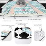 - RealHomes Dijital Baskılı Kaymaz Tabanlı Comfort Çocuk Odası Yuvarlak Halı - Realhomes  Dama Zeminli Fotoğraf Çeken Kız Tasarımlı Çocuk & Genç Odası Makinede Yıkanabilir Kaymaz Tabanlı Yuvarlak Çocuk Halısı Realhomes