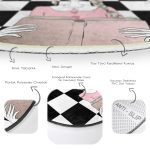 - RealHomes Dijital Baskılı Kaymaz Tabanlı Comfort Çocuk Odası Yuvarlak Halı - Realhomes  Dama Zeminli Kitap Okuyan Kız Tasarımlı Çocuk & Genç Odası Makinede Yıkanabilir Kaymaz Tabanlı Yuvarlak Çocuk Halısı Realhomes