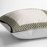 - K11002-Gorsel-3 - Realhomes RealHomes Gri Krem Zeminde Damalı Motifli Art Deco Desenli Dijital Baskılı Yastık Kırlent Kılıfı Realhomes