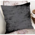 - K11003-Gorsel-1 - Realhomes RealHomes Siyah - Süme Zeminde Kilim Motifli Eskitme Desenli Dijital Baskılı Yastık Kırlent Kılıfı Realhomes