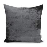 - K11003-Gorsel - Realhomes RealHomes Siyah - Süme Zeminde Kilim Motifli Eskitme Desenli Dijital Baskılı Yastık Kırlent Kılıfı Realhomes