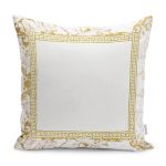 - K11005-Gorsel - Realhomes RealHomes Ekru Zeminde Altın renkli Motifli Geometrik Desenli Dijital Baskılı Yastık Kırlent Kılıfı Realhomes