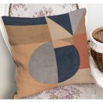 - K11016-Gorsel-1 - Realhomes RealHomes Pastel Zeminde Modern Motifli Geometrik Desenli Dijital Baskılı Yastık Kırlent Kılıfı Realhomes