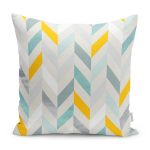 - K11022-Gorsel - Realhomes RealHomes Beyaz Zeminde Modern Motifli Geometrik Desenli Dijital Baskılı Yastık Kırlent Kılıfı Realhomes