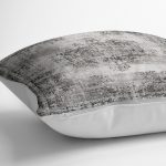 RealHomes Gri Zeminde Damask Motifli Kilim Desenli Dijital Baskılı Yastık Kırlent Kılıfı Realhomes