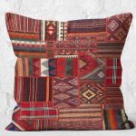 - K11027-Gorsel-2 - Realhomes  RealHomes Kiremit Zeminde Kilim Motifli Eskitme Desenli Dijital Baskılı Yastık Kırlent Kılıfı Realhomes