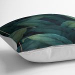 - K11033-Gorsel-3 - Realhomes RealHomes Koyu Lacivert Zeminde Çerçeve Motifli Koyu Yapraklı Desenli Dijital Baskılı Yastık Kırlent Kılıfı Realhomes