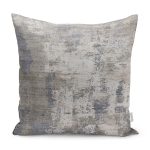 - K11036-Gorsel - Realhomes RealHomes Gri Zeminde Eskitme Motifli Duvar Desenli Dijital Baskılı Yastık Kırlent Kılıfı Realhomes