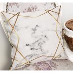 - K11043-Gorsel-1 - Realhomes RealHomes Beyaz Zeminde Modern Motifli Mermer Desenli Dijital Baskılı Yastık Kırlent Kılıfı Realhomes