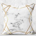 - K11043-Gorsel-2 - Realhomes RealHomes Beyaz Zeminde Modern Motifli Mermer Desenli Dijital Baskılı Yastık Kırlent Kılıfı Realhomes