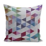 - K11062-Gorsel - Realhomes RealHomes Beyaz Zeminde Soyut Motifli Geometrik Desenli Dijital Baskılı Yastık Kırlent Kılıfı Realhomes