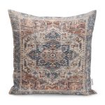 - K11065-Gorsel - Realhomes RealHomes Renkli Zeminde Soyut Motifli Kilim Desenli Dijital Baskılı Yastık Kırlent Kılıfı Realhomes