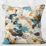 - K11068-Gorsel-2 - Realhomes RealHomes Rengarenk Zeminde Boya Motifli Modern Sanat Desenli Dijital Baskılı Yastık Kırlent Kılıfı Realhomes