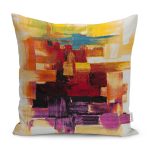 - K11070-Gorsel - Realhomes RealHomes Boyama Temalı Fırça Darbeleri Motifli Boya Desenli Dijital Baskılı Yastık Kırlent Kılıfı Realhomes