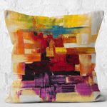 - K11070-Gorsel-2 - Realhomes RealHomes Boyama Temalı Fırça Darbeleri Motifli Boya Desenli Dijital Baskılı Yastık Kırlent Kılıfı Realhomes