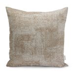 - K11071-Gorsel - Realhomes RealHomes Ekru Zeminde Örgü Motifli Eskitme Desenli Dijital Baskılı Yastık Kırlent Kılıfı Realhomes