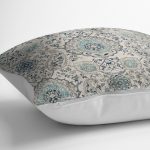 - K11073-Gorsel-3 - Realhomes RealHomes Bej - Mavi Zeminde Artdeco Motifli Geleneksel Desenli Dijital Baskılı Yastık Kırlent Kılıfı Realhomes