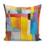 - K11074-Gorsel - Realhomes RealHomes Renkli Zeminde Soyut Motifli Sulu Boya Desenli Dijital Baskılı Yastık Kırlent Kılıfı Realhomes