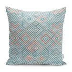 - K11076-Gorsel - Realhomes RealHomes Açık Mavi Zeminde Renkli Motifli Geometrik Desenli Dijital Baskılı Yastık Kırlent Kılıfı Realhomes