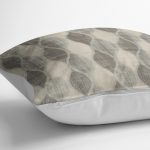 RealHomes Krem Zeminde Klasik Motifli Geometrik Desenli Dijital Baskılı Yastık Kırlent Kılıfı Realhomes