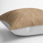 RealHomes Bej Zeminde Hasır Motifli Jüt Desenli Dijital Baskılı Yastık Kırlent Kılıfı Realhomes