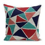 - K11088-Gorsel - Realhomes RealHomes Gri Zeminde Üçgen Motifli Geometrik Desenli Dijital Baskılı Yastık Kırlent Kılıfı Realhomes