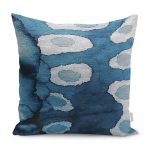 - K11093-Gorsel - Realhomes RealHomes Mavi Zeminde Sulu Boya Motifli Modern Sanat Desenli Dijital Baskılı Yastık Kırlent Kılıfı Realhomes