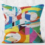 - K11094-Gorsel-2 - Realhomes RealHomes Gri Zeminde Sulu Boya Motifli Modern Sanat Desenli Dijital Baskılı Yastık Kırlent Kılıfı Realhomes