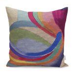 - K11098-Gorsel - Realhomes RealHomes Zeminde Sulu Boya Motifli Modern Sanat Desenli Dijital Baskılı Yastık Kırlent Kılıfı Realhomes