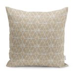- K11101-Gorsel - Realhomes RealHomes Krem Zeminde Geometrik Motifli Eskitme Desenli Dijital Baskılı Yastık Kırlent Kılıfı Realhomes