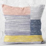 RealHomes Eskitme Tasarımlı Kilim Motifli Boyama Desenli Dijital Baskılı Yastık Kırlent Kılıfı Realhomes