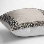 - K11127-Gorsel-3 - Realhomes RealHomes Bej Zeminde Çerçeveli Geleneksel Desenli Dijital Baskılı Yastık Kırlent Kılıfı Realhomes