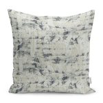 - K11140-Gorsel - Realhomes RealHomes Gri Zeminde Eskitme Motifli Retro Desenli Dijital Baskılı Yastık Kırlent Kılıfı Realhomes