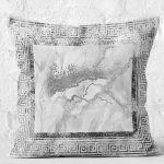 - K11146-Gorsel-2 - Realhomes RealHomes Gri Zeminde Çerçeveli Eskitme Desenli Dijital Baskılı Yastık Kırlent Kılıfı Realhomes