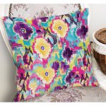 - K11148-Gorsel-1 - Realhomes RealHomes Çok Renkli Temalı İkat Motifli Geleneksel Desenli Dijital Baskılı Yastık Kırlent Kılıfı Realhomes