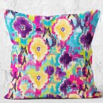 - K11148-Gorsel-2 - Realhomes RealHomes Çok Renkli Temalı İkat Motifli Geleneksel Desenli Dijital Baskılı Yastık Kırlent Kılıfı Realhomes