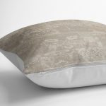 RealHomes Bej Zeminde Patchwork Motifli Çiçek Desenli Dijital Baskılı Yastık Kırlent Kılıfı Realhomes