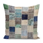 - K11166-Gorsel - Realhomes RealHomes Anadolu Patchwork Motifli Etnik Desenli Dijital Baskılı Yastık Kırlent Kılıfı Realhomes