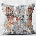 RealHomes Antika Temalı Eskitme Motifli Yöresel Desenli Dijital Baskılı Yastık Kırlent Kılıfı Realhomes
