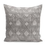 - K11191-Gorsel - Realhomes RealHomes Bej Zeminde Geometrik Motifli Dokuma Desenli Dijital Baskılı Yastık Kırlent Kılıfı Realhomes