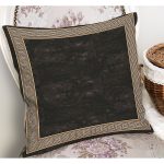 - K11202-Gorsel-1 - Realhomes RealHomes Füme Zeminde Çerçeveli Motifli Klasik Desenli Dijital Baskılı Yastık Kırlent Kılıfı Realhomes