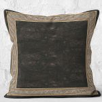 - K11202-Gorsel-2 - Realhomes RealHomes Füme Zeminde Çerçeveli Motifli Klasik Desenli Dijital Baskılı Yastık Kırlent Kılıfı Realhomes