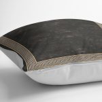 - K11202-Gorsel-3 - Realhomes RealHomes Füme Zeminde Çerçeveli Motifli Klasik Desenli Dijital Baskılı Yastık Kırlent Kılıfı Realhomes