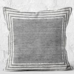 - K11205-Gorsel-2 - Realhomes RealHomes Gri Zeminde Çerçeveli Motifli Antik Desenli Dijital Baskılı Yastık Kırlent Kılıfı Realhomes